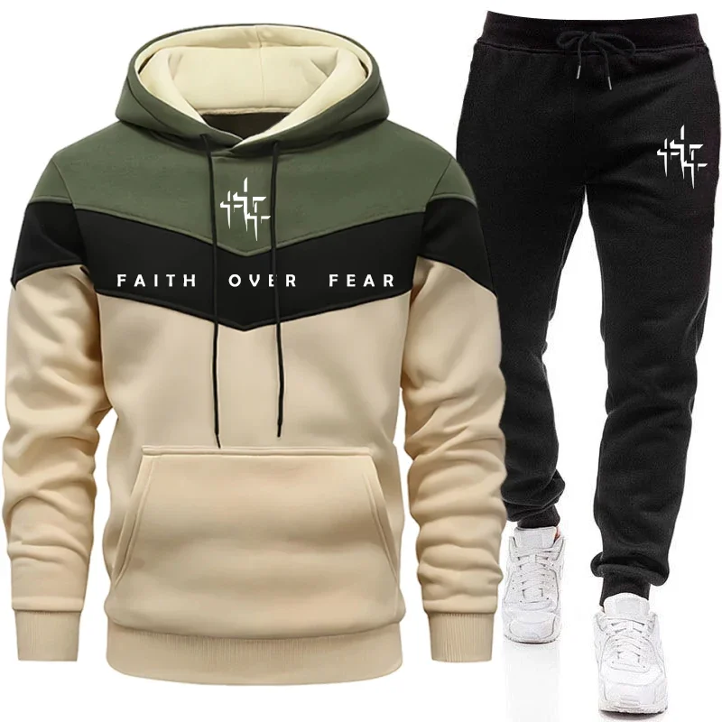 Men'S Fashion Outfits - Conjunto Masculino Faith Over Fear: Moletom
