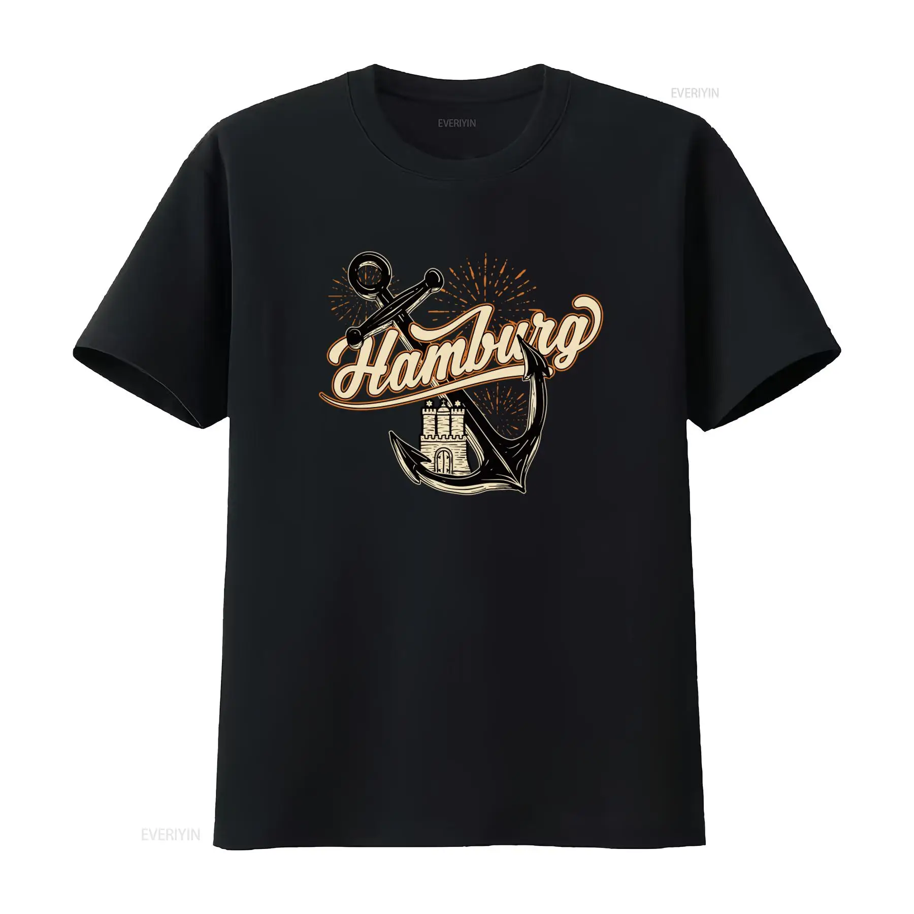 Men'S Fashion Hamburg - Camiseta Masculina Estampada Âncora Hamburg: Divertida,