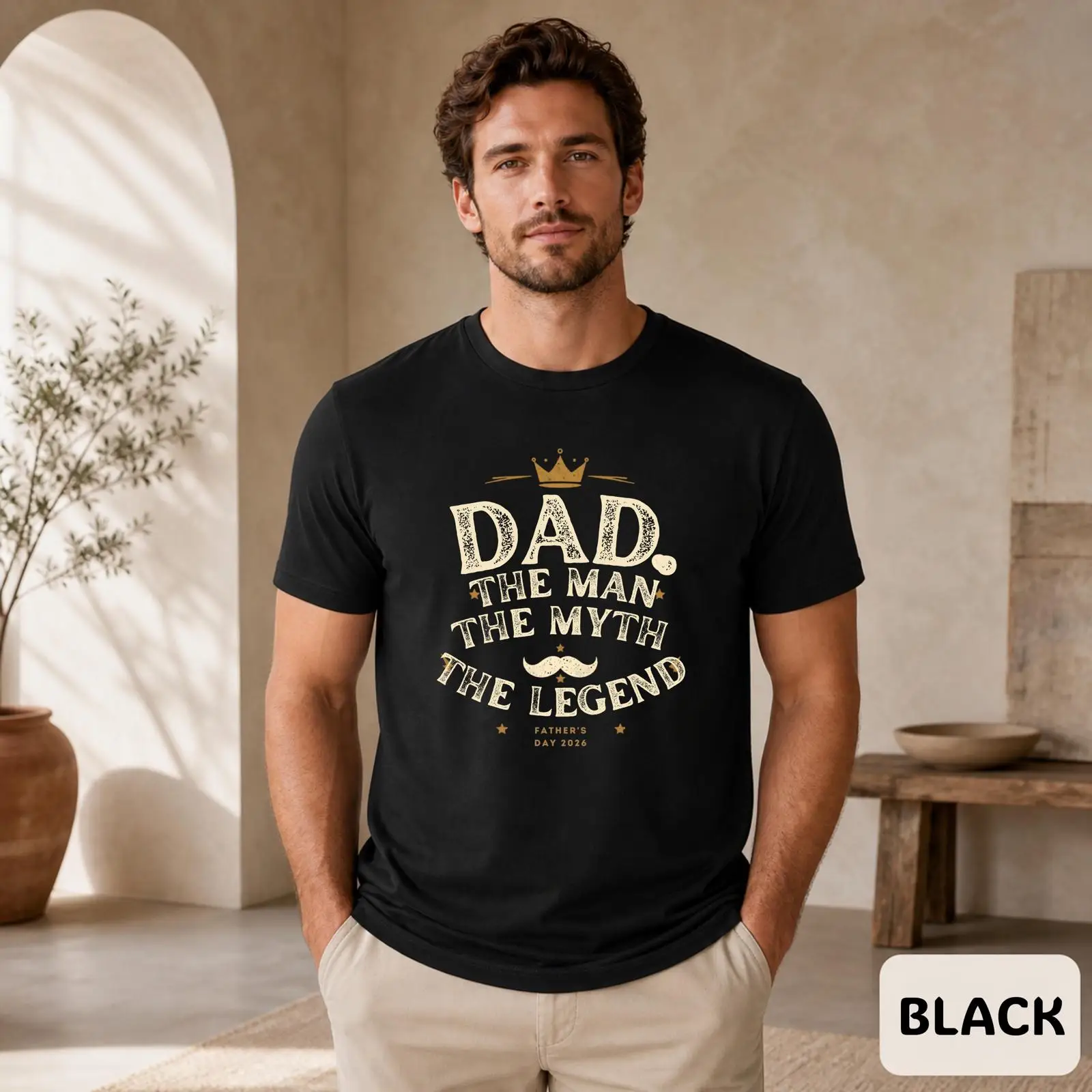 Men'S Fashion Outfit Ideas - Camiseta Pai Lendário: Estampa Vintage Lavada