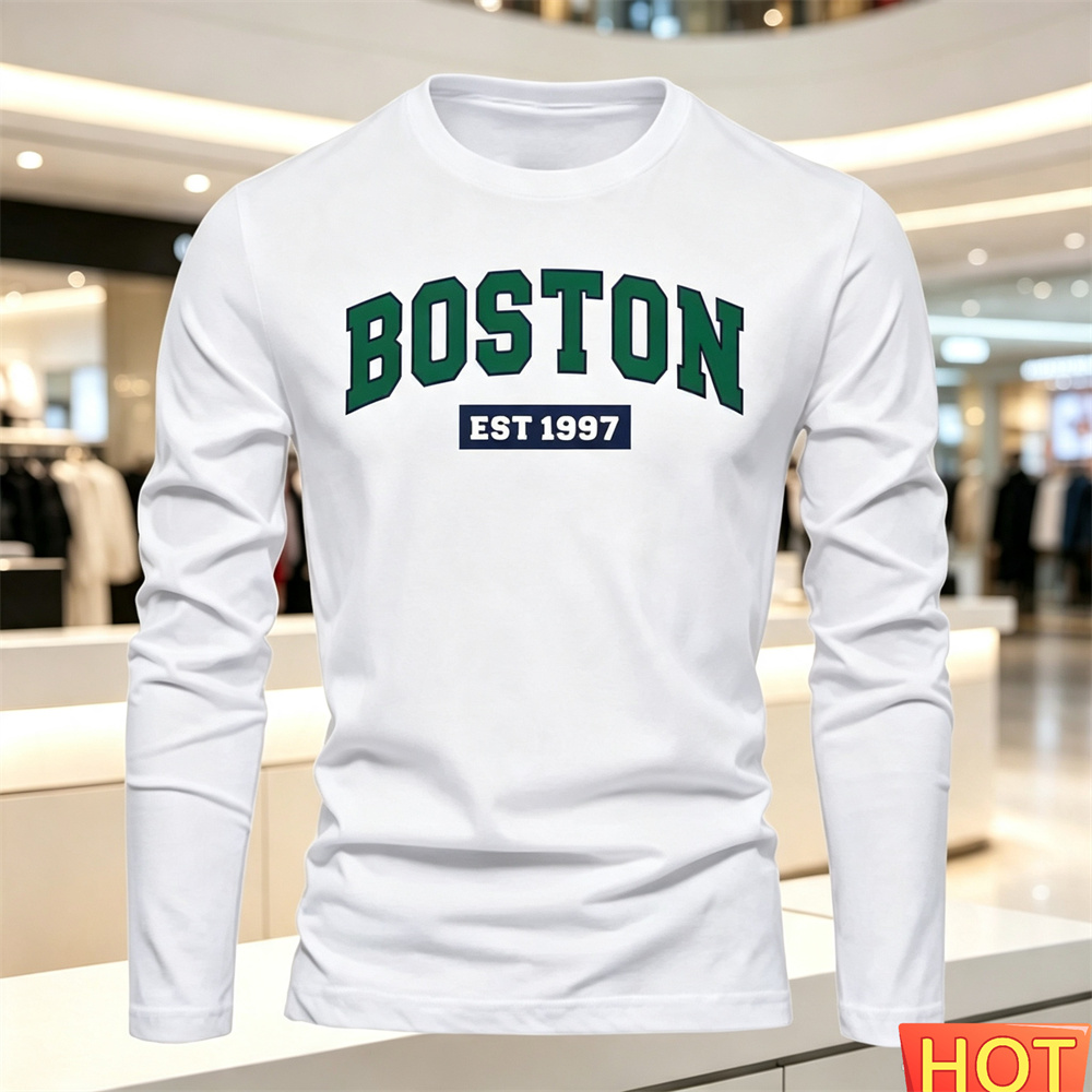 Men'S Fashion Outfits - Camiseta masculina de manga comprida, outono-verão,