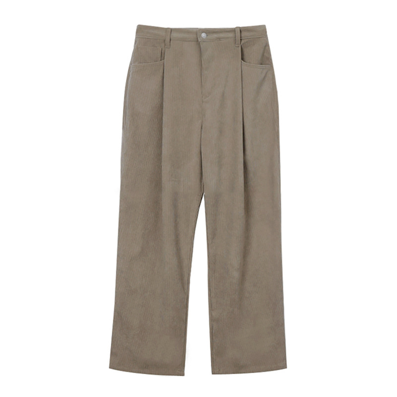 Men'S Fashion Khaki Pants - Calças Masculinas de Corduroy em Khaki