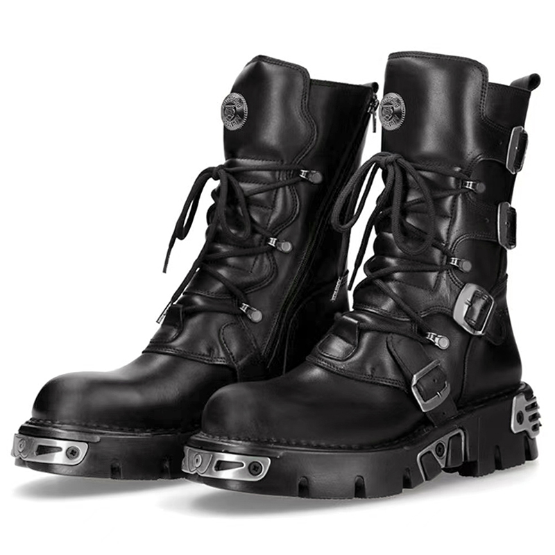 Men'S Fashion Footwear - Homens de luxo moda punk gótico