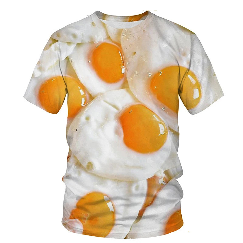 Men'S Fashion Hamburg - Engraçado ovos fritos 3d impresso t-shirts
