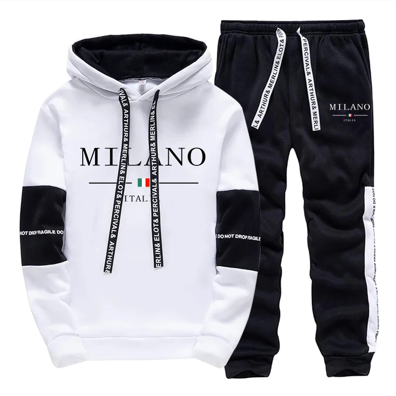 Men'S Fashion Outfits - Conjunto Masculino/Agasalho com Capuz/Calça: Agasalho Esportivo