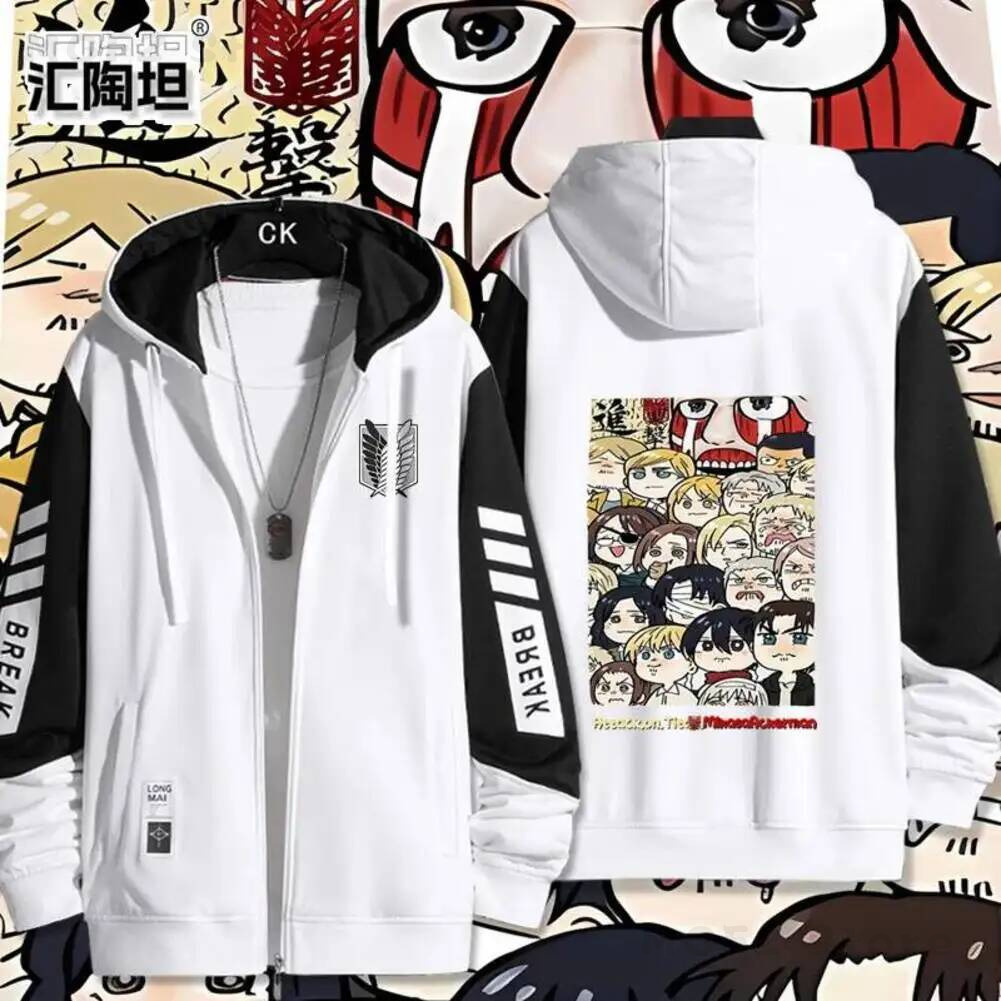 Jacket Mens Fashion - Jaqueta com Capuz e Zíper Estampada