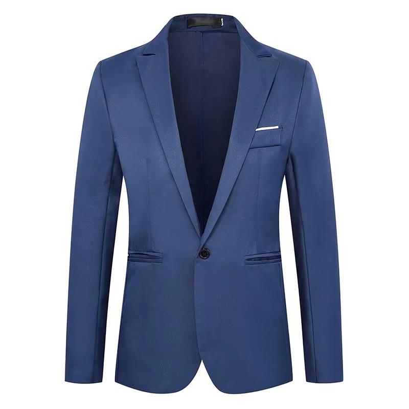 Men'S Fashion Light Jacket - Blazer de manga comprida monocromática Slim