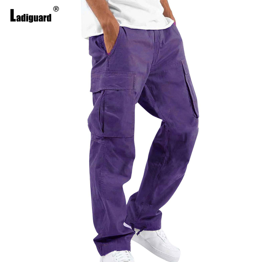 Men'S Fashion Khaki Pants - Calças masculinas de bolsos múltiplos, moletom