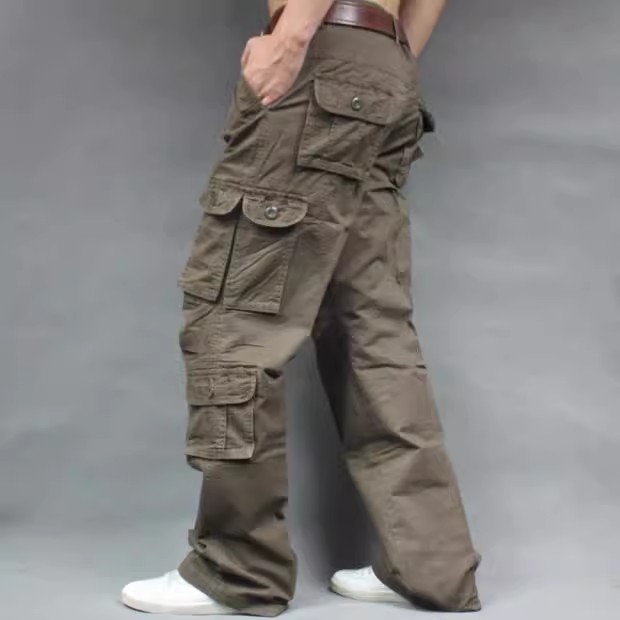 Calças Cargo Casuais Masculina - Men'S Fashion Khaki Pants avaliação e preço