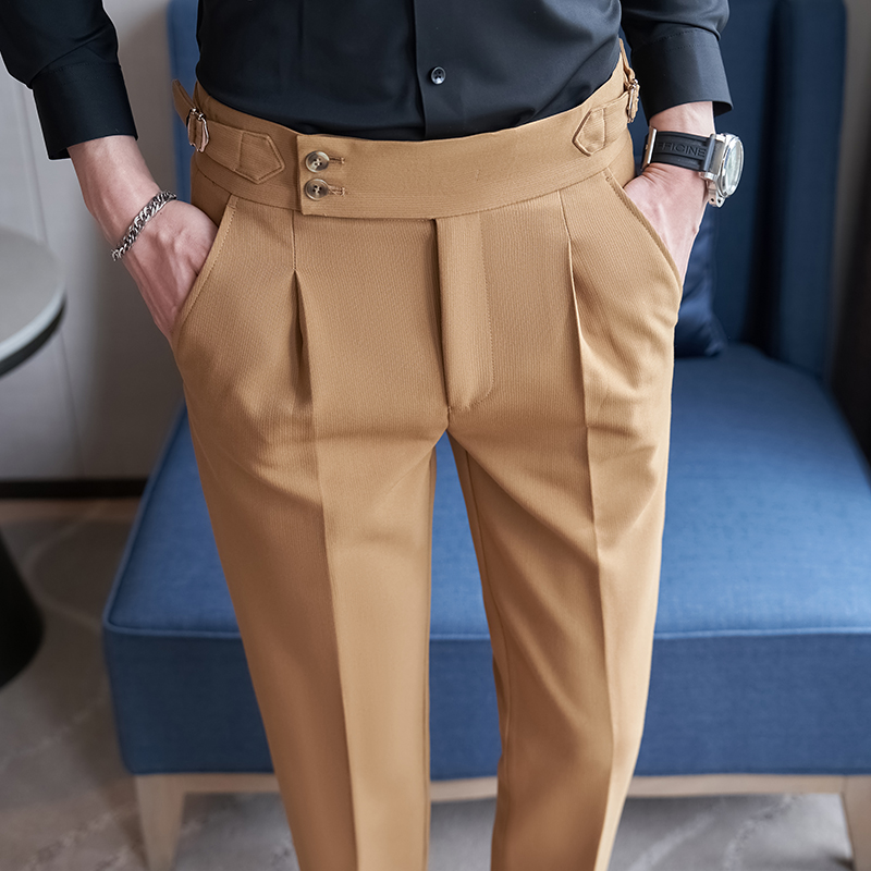 Calça Social Masculina Preta N - Men'S Fashion Khaki Pants avaliação e preço