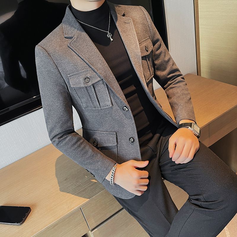 Moda luz de luxo novo tweed te - Men'S Fashion Light Jacket avaliação e preço