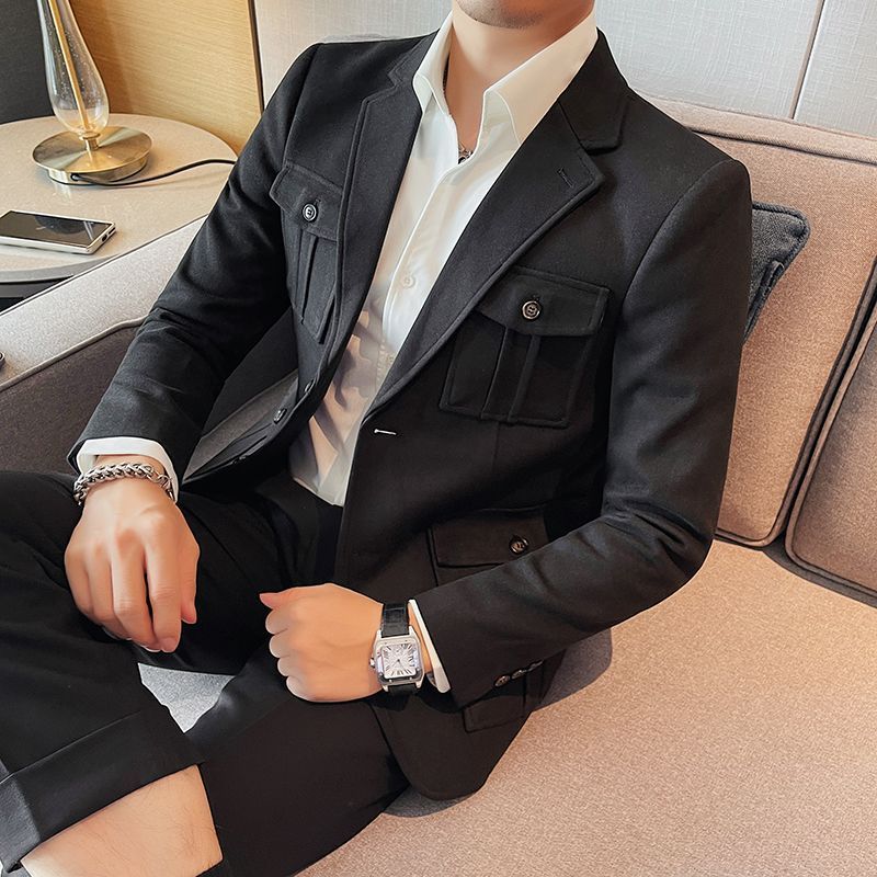 Moda luz de luxo novo tweed te - Men'S Fashion Light Jacket avaliação e preço