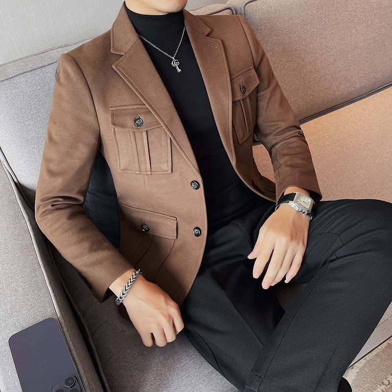 Moda luz de luxo novo tweed te - Men'S Fashion Light Jacket avaliação e preço