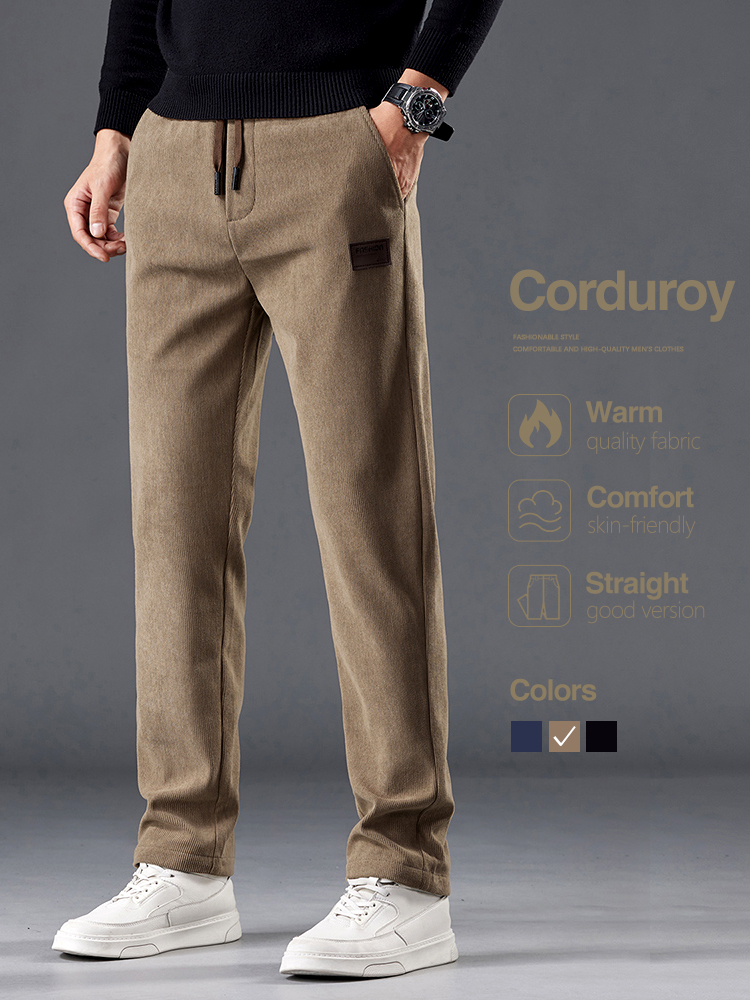 Calças de veludo masculino out - Men'S Fashion Khaki Pants avaliação e preço